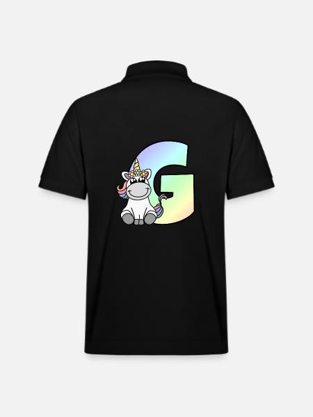Einhorn Buchstabe G - Stanley/Stella Unisex Bio-Poloshirt PREPSTER - Schwarz