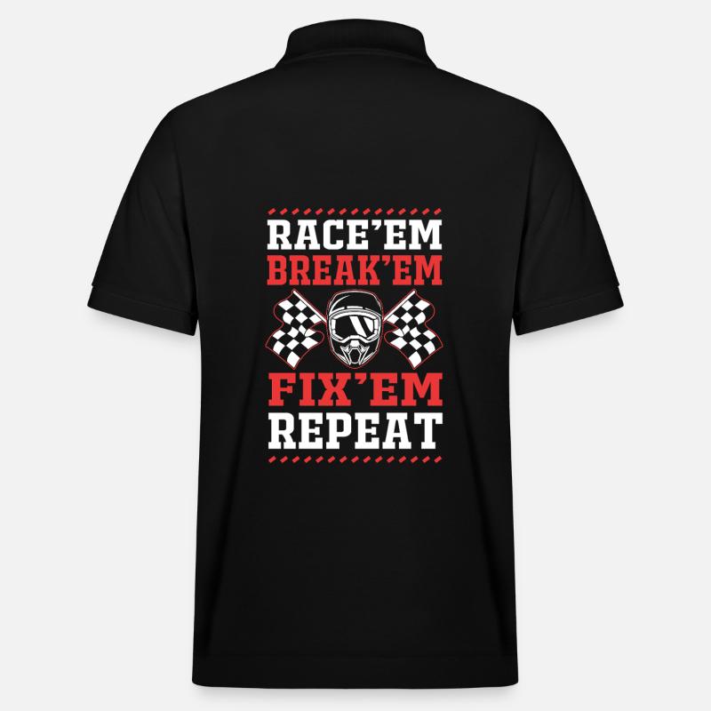 Course de dragsters - Polo PREPSTER bio Stanley/Stella Unisexe - noir