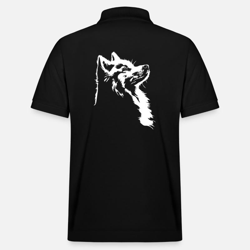 Samoyède Silhouette Chien Chien Wilsigns - Polo PREPSTER bio Stanley/Stella Unisexe - noir