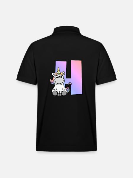 Einhorn Buchstabe H - Stanley/Stella Unisex Bio-Poloshirt PREPSTER - Schwarz