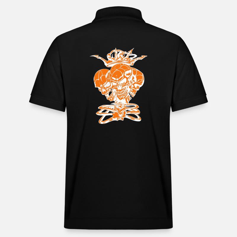 Skull Skeleton King Crown - Polo PREPSTER bio Stanley/Stella Unisexe - noir