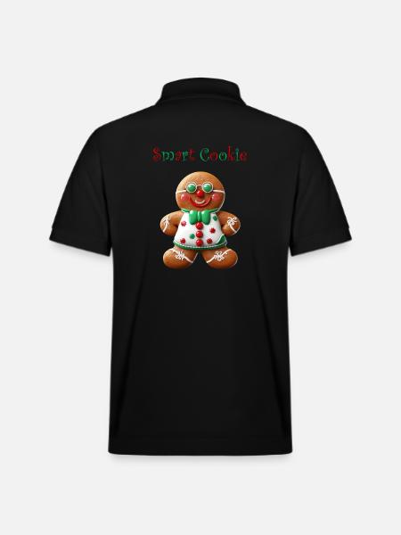 Gingerbread Man Design - Stanley/Stella Unisex Organic Polo Shirt PREPSTER - black