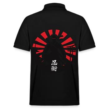 Ninjutsu - Ninja Silhouette – Schattenkrieger - Stanley/Stella Unisex Bio-Poloshirt PREPSTER - Schwarz - Hinten - Andy (188cm)