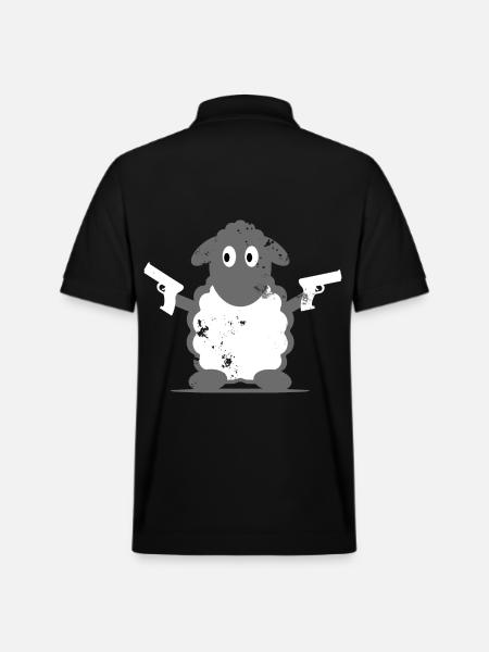 Sheep Policeman Gift Idea - Stanley/Stella Unisex Organic Polo Shirt PREPSTER - black