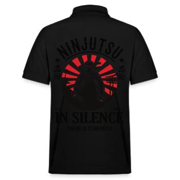Ninjutsu - In der Stille liegt die Kraft - Stanley/Stella Unisex Bio-Poloshirt PREPSTER - Schwarz - Hinten - Andy (188cm)
