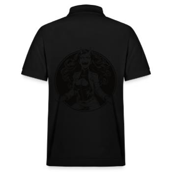 Attractive she-devil in a slim fit - Stanley/Stella Unisex Organic Polo Shirt PREPSTER - black - Back - Andy (188cm)
