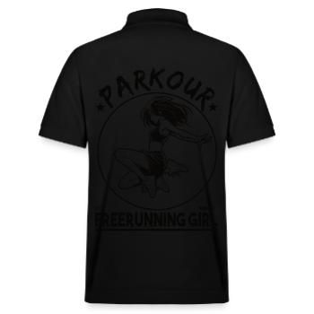 Parkour - Freerunning Girl - Stanley/Stella Unisex Organic Polo Shirt PREPSTER - black - Back - Andy (188cm)
