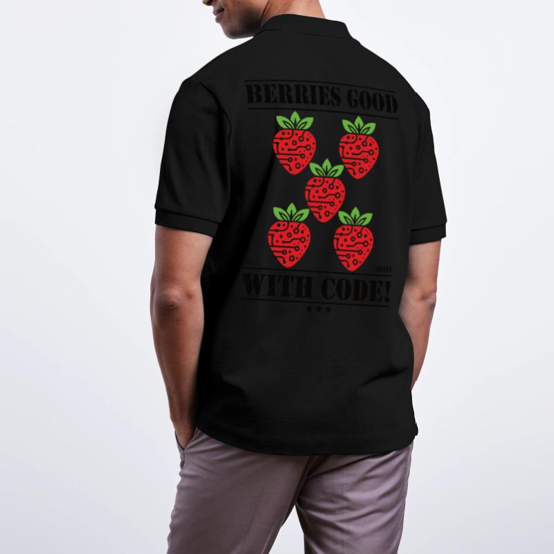 Berries Good with Code – Erdbeer & Programmieren Stanley/Stella Unisex Bio-Poloshirt PREPSTER