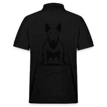 Bull Terrier Design – Character and Strength - Stanley/Stella Unisex Organic Polo Shirt PREPSTER - black - Back - Andy (188cm)
