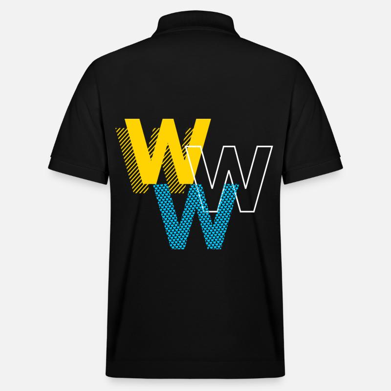 W Lettering Design Geschenke - Stanley/Stella Unisex Bio-Poloshirt PREPSTER - Schwarz