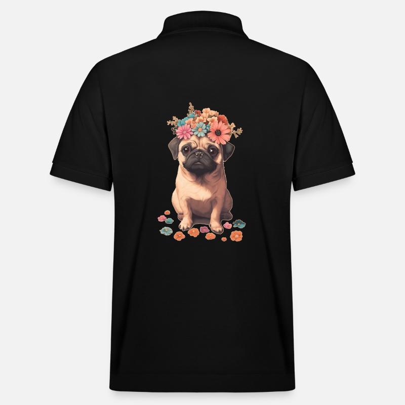 Carlin aux fleurs - Polo PREPSTER bio Stanley/Stella Unisexe - noir