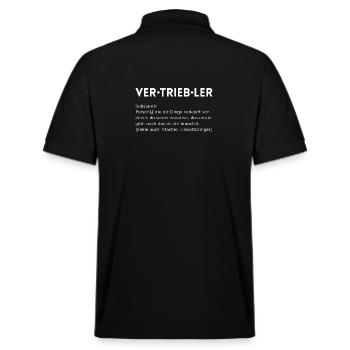 Vertriebler Substantiv - die Umsatzbringer - Stanley/Stella Unisex Bio-Poloshirt PREPSTER - Schwarz - Hinten - Andy (188cm)
