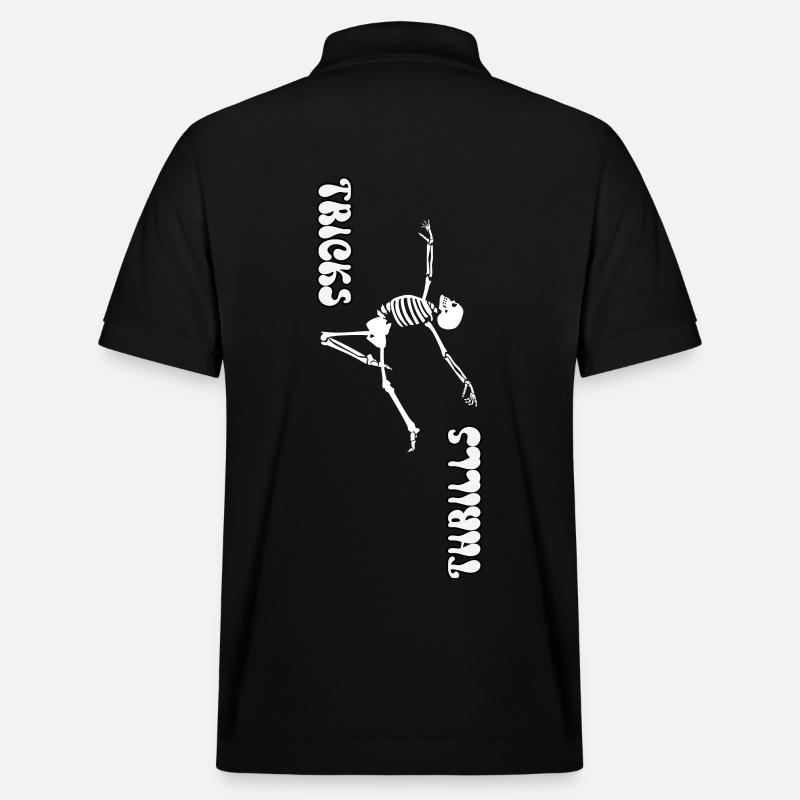 TRICKS ODER NERVENKITZEL, HALLOWEEN-SKELETTTANZ - Stanley/Stella Unisex Bio-Poloshirt PREPSTER - Schwarz
