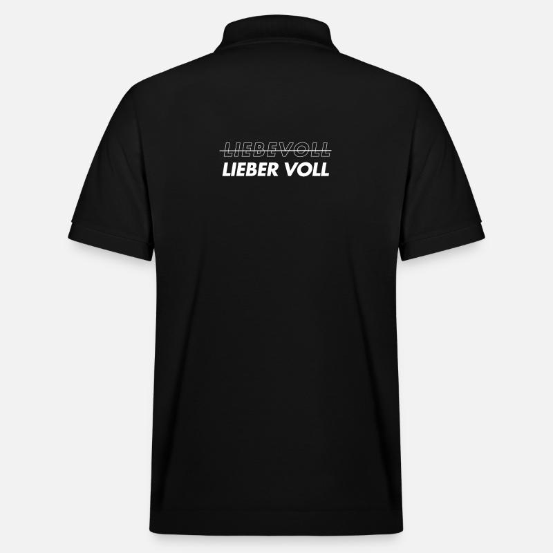 Liebevoll. Lieber voll - Stanley/Stella Unisex Bio-Poloshirt PREPSTER - Schwarz