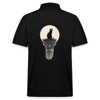 Schwarz Katze - Stanley/Stella Unisex Bio-Poloshirt PREPSTER - Schwarz - Hinten - Andy (188cm)