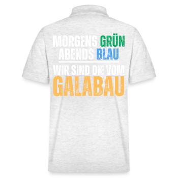 Gartenbau Landschaftsbau Galabau Spruch - Stanley/Stella Unisex Bio-Poloshirt PREPSTER - Weiß meliert - Hinten - Andy (188cm)