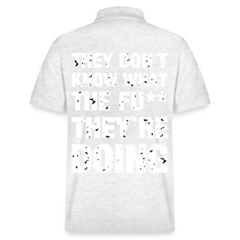 They don't know - Stanley/Stella Unisex Organic Polo Shirt PREPSTER - heather white - Back - Andy (188cm)