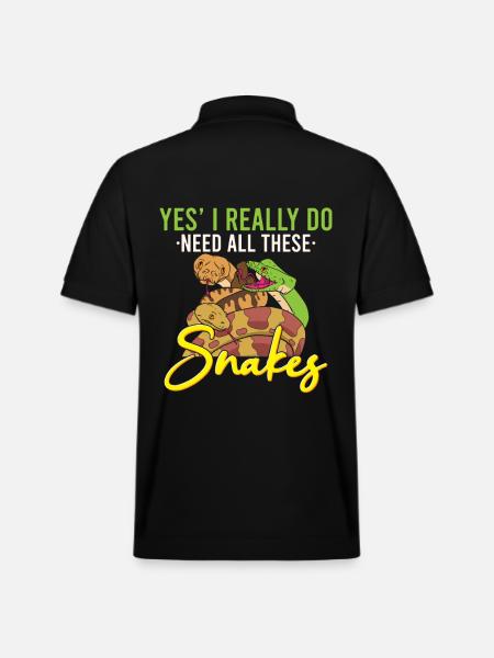 Lustige Python Schlange / Boa-Constrictor - Stanley/Stella Unisex Bio-Poloshirt PREPSTER - Schwarz