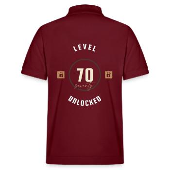 70e anniversaire Niveau soixante-dix débloqué, cadeau - Polo PREPSTER bio Stanley/Stella Unisexe - bordeaux - Dos - Andy (188cm)