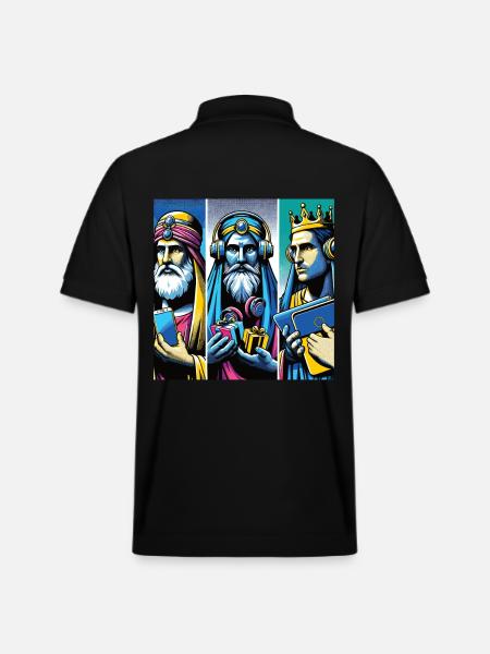 Pop Art Modern Three Kings - Stanley/Stella Unisex Organic Polo Shirt PREPSTER - black