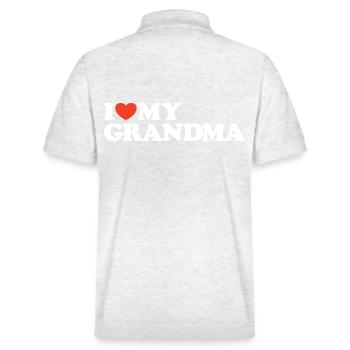 J’adore ma chemise cœur de grand-mère - Polo PREPSTER bio Stanley/Stella Unisexe - blanc chiné - Dos - Andy (188cm)