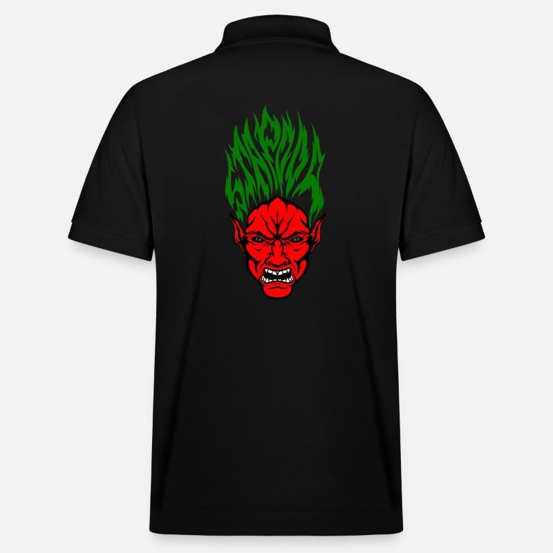 Stapooa Dämon Farbe - Stanley/Stella Unisex Bio-Poloshirt PREPSTER - Schwarz