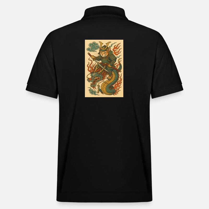 Fantôme d’un guerrier dans Dragon Battle - Polo PREPSTER bio Stanley/Stella Unisexe - noir
