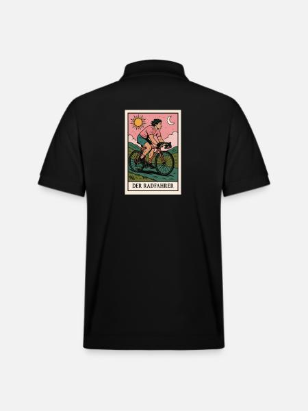 Der Radfahrer Illustration - Stanley/Stella Unisex Bio-Poloshirt PREPSTER - Schwarz