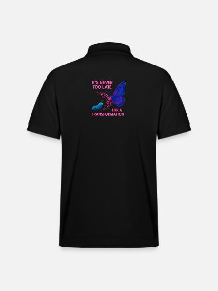 Neon Butterfly – It's Never Too Late - Stanley/Stella Unisex Organic Polo Shirt PREPSTER - black