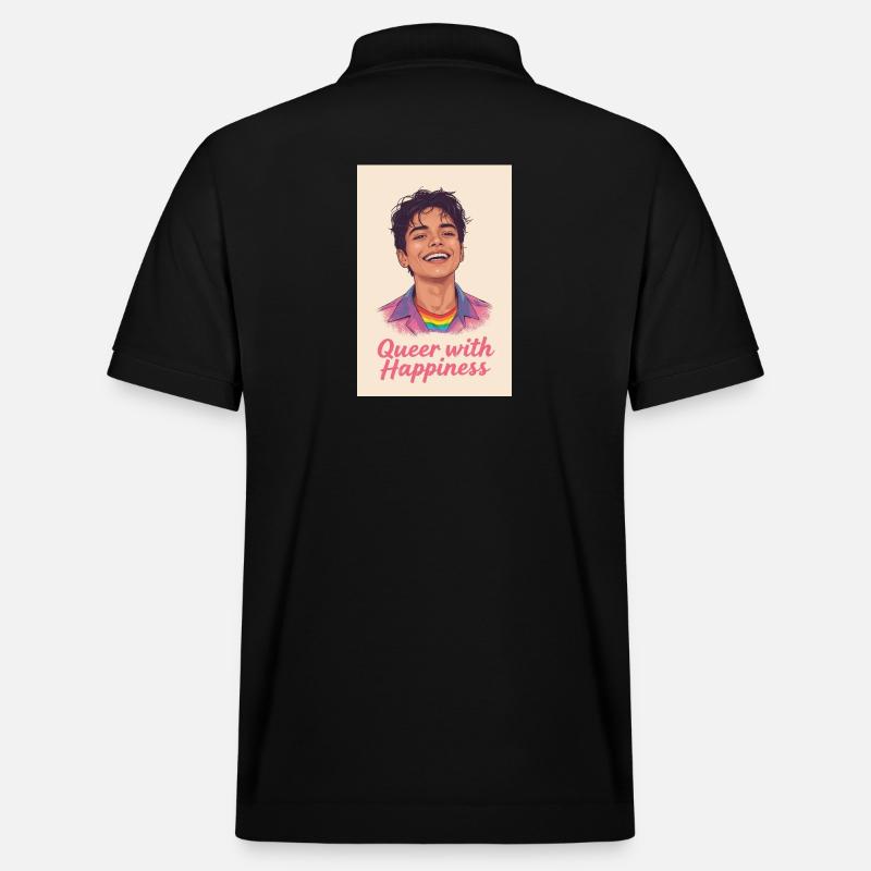 Queer with happiness - Stanley/Stella Unisex Bio-Poloshirt PREPSTER - Schwarz