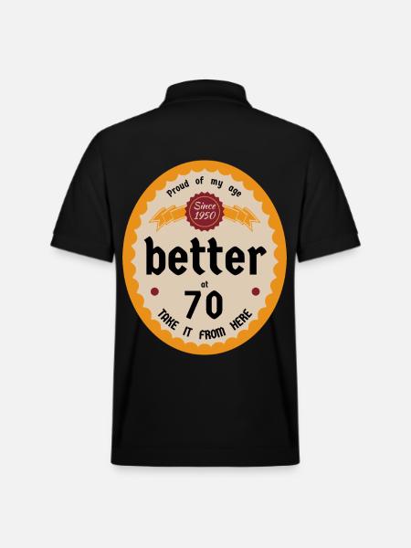 Better at 70 Anniversary - Stanley/Stella Unisex Organic Polo Shirt PREPSTER - black