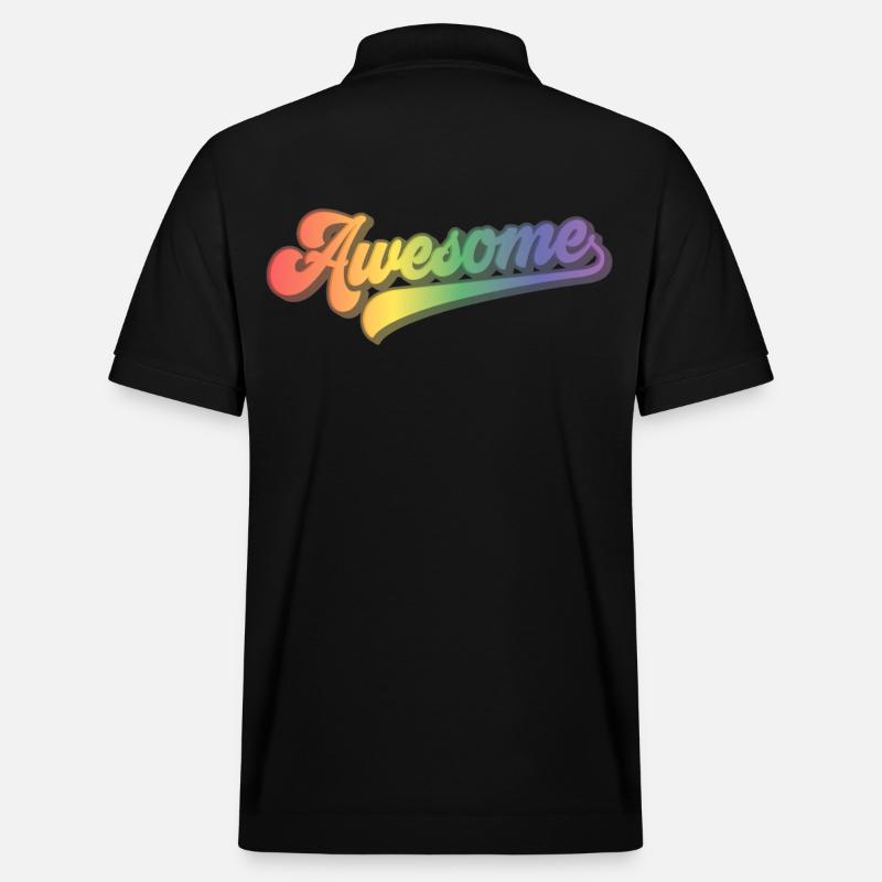 Awesome | Beeindruckend Regenbogen - Stanley/Stella Unisex Bio-Poloshirt PREPSTER - Schwarz