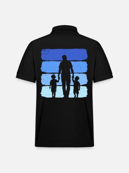 Far og to sønner T-shirt Far og 2 børn - Stanley/Stella PREPSTER økologisk unisex poloshirt - sort