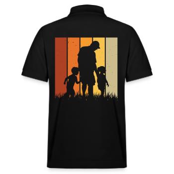 Vater und Tochter Vater und Sohn - Stanley/Stella Unisex Bio-Poloshirt PREPSTER - Schwarz - Hinten - Andy (188cm)