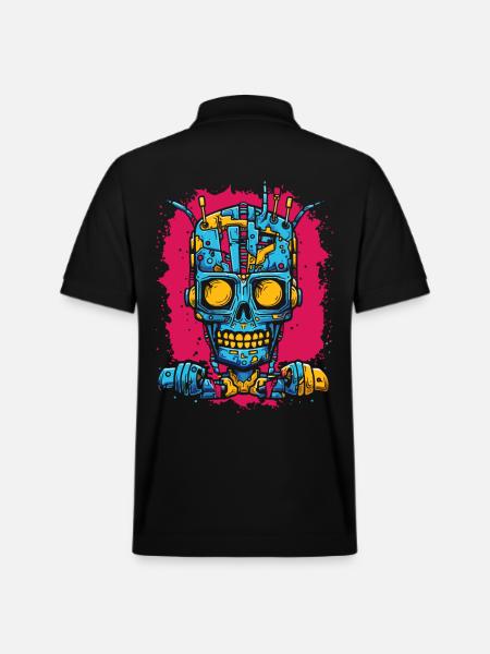Robot Cyborg Zombie - Stanley/Stella Unisex Organic Polo Shirt PREPSTER - black