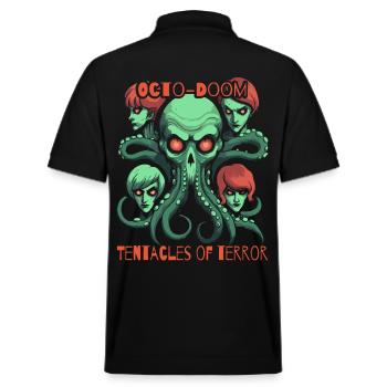 Tentakel des Schreckens: Oktopus Totenkopf - Stanley/Stella Unisex Bio-Poloshirt PREPSTER - Schwarz - Hinten - Andy (188cm)
