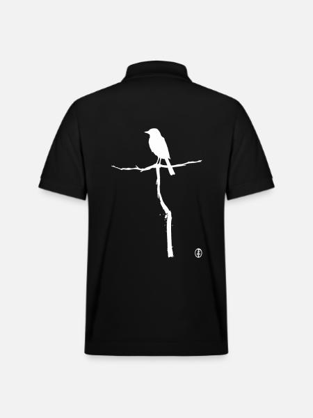 Bird on a branch - Stanley/Stella Unisex Organic Polo Shirt PREPSTER - black