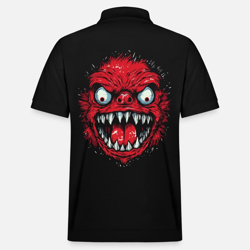 Wütendes rotes Monster - Stanley/Stella Unisex Bio-Poloshirt PREPSTER - Schwarz