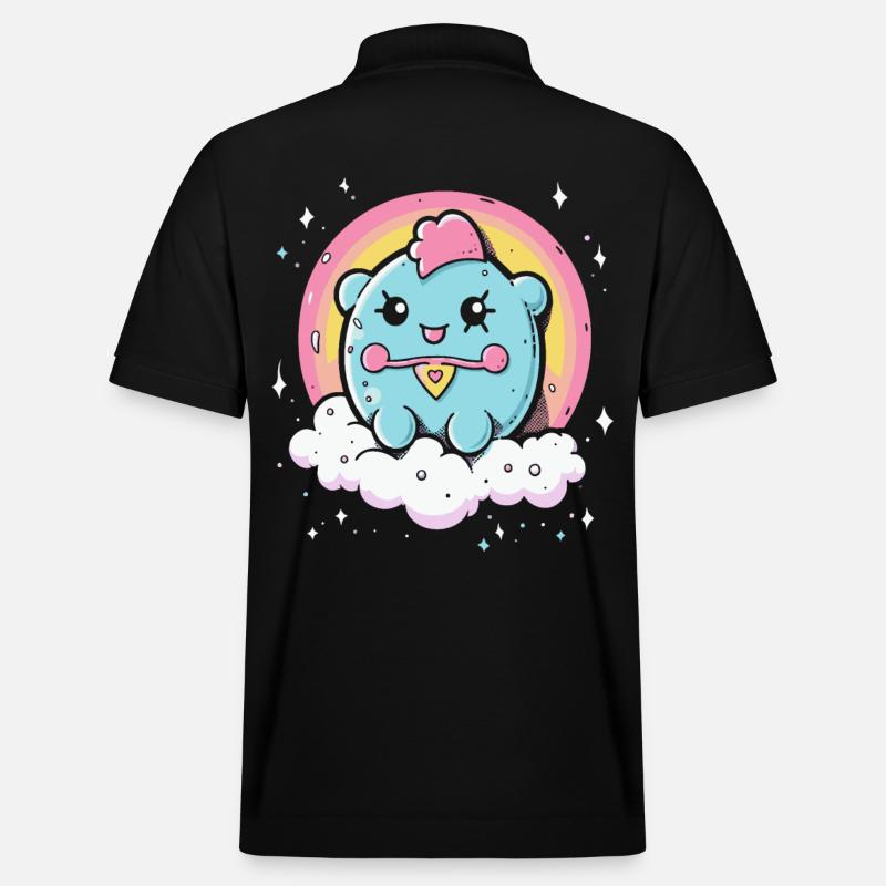 Niedliches Ding mit Regenbogen - Stanley/Stella Unisex Bio-Poloshirt PREPSTER - Schwarz