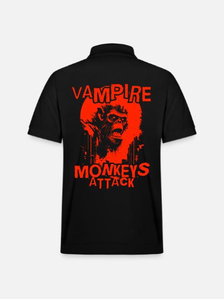 Vampire Monkey Attack - Stanley/Stella Unisex Organic Polo Shirt PREPSTER - black
