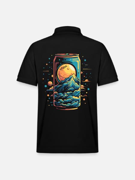 Space Universe Soda Can - Stanley/Stella Unisex Organic Polo Shirt PREPSTER - black