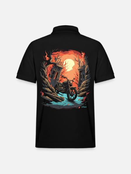 Midnight biker motorcycle - Stanley/Stella Unisex Organic Polo Shirt PREPSTER - black
