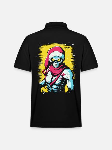Fit Muscles: Skull Skeleton Santa - Stanley/Stella Unisex Organic Polo Shirt PREPSTER - black