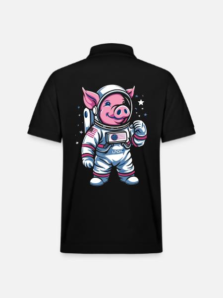 Petit Cochon : Cochon Astronaute - Polo PREPSTER bio Stanley/Stella Unisexe - noir