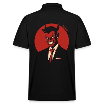 Satan Devil: A Logo of an Evil Corporation - Stanley/Stella Unisex Organic Polo Shirt PREPSTER - black - Back - Andy (188cm)