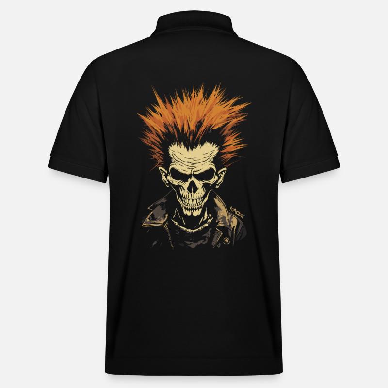 Punk Anarchy : Rock Skull - Polo PREPSTER bio Stanley/Stella Unisexe - noir