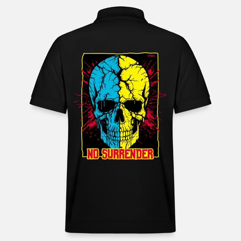 The Shattered Skull, No Surrender - Stanley/Stella Unisex Organic Polo Shirt PREPSTER - black