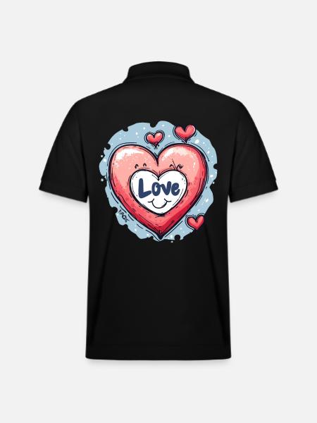 Liebe Herz - Stanley/Stella Unisex Bio-Poloshirt PREPSTER - Schwarz
