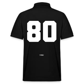 Number 80 - Stanley/Stella Unisex Organic Polo Shirt PREPSTER - black - Back - Andy (188cm)