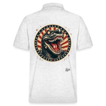 Patriotique Drapeau US Crocodile Lézard Monstre - Polo PREPSTER bio Stanley/Stella Unisexe - blanc chiné - Dos - Andy (188cm)